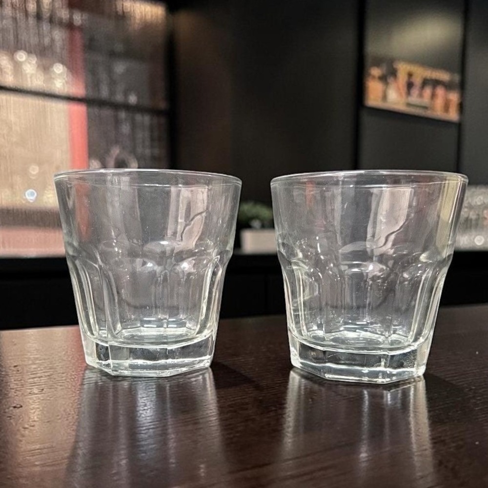 Libbey Duratuff Clear Paneled Juice Glasses, Set of 2, Vintage Clear Drinkware